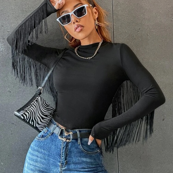 Black fringe shirt - Picture 1 of 1